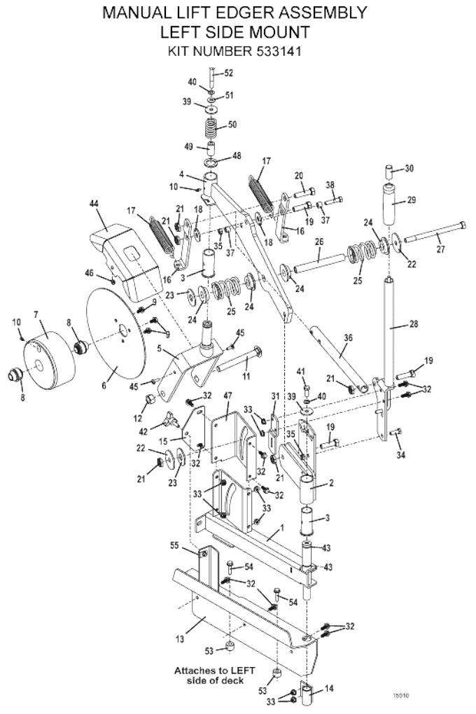 2016 Manual Lift Assembly for Left Side Mount