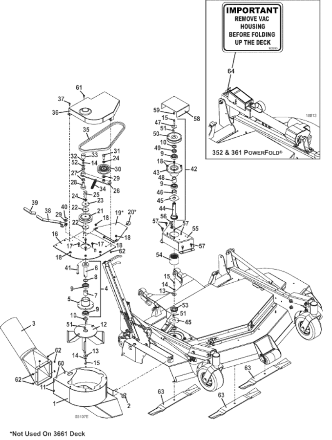 361 Vacuum and Drive Assembly SN 7071633 and Below