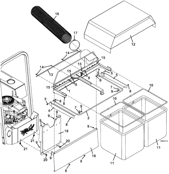 Model 8F M2 Catcher 503209 for 100 Series MidMount Tractors