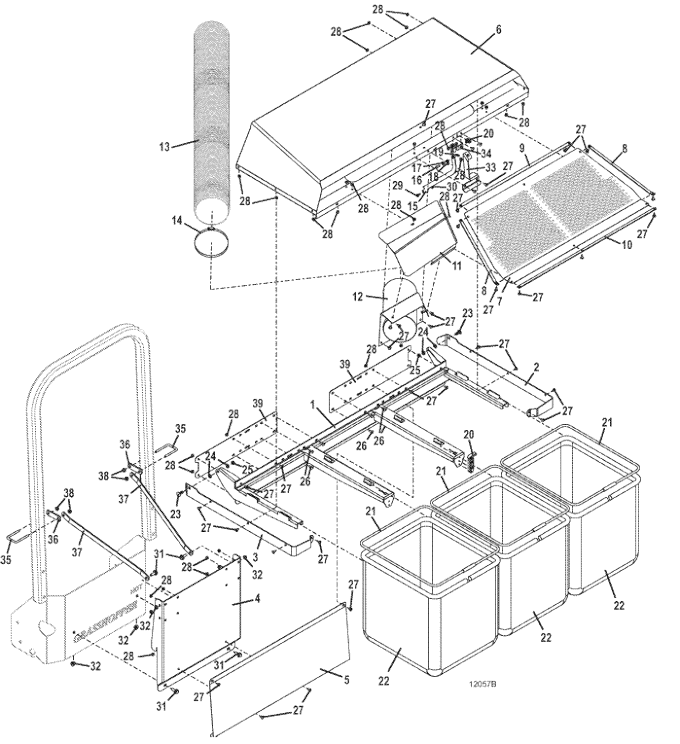 Model 12HT Catcher with Mount for 200V Series Midmount Tractors