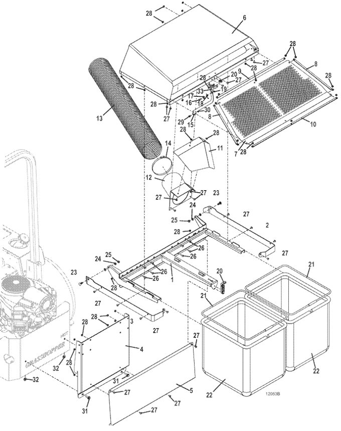 Model 8HT M2 Catcher for 200V Series MidMount Tractors