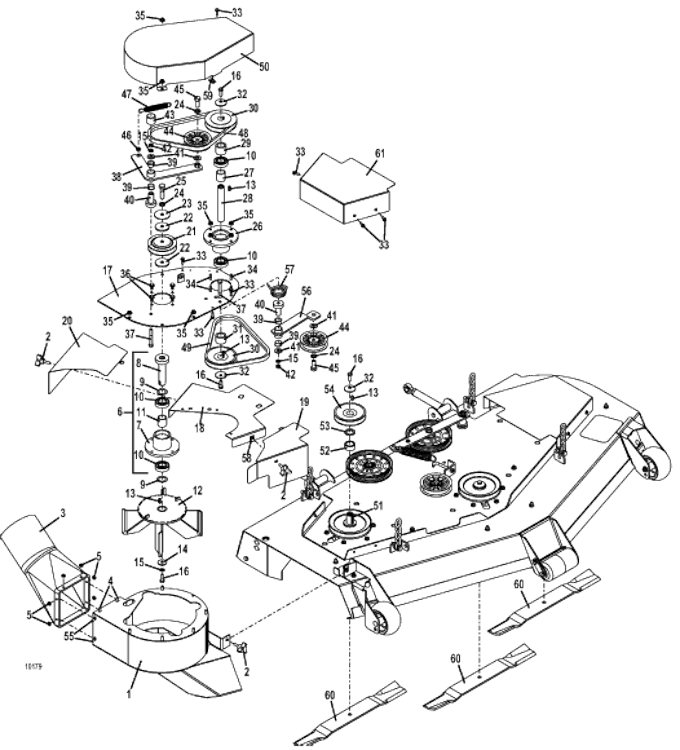 200V / 48 / 52 / 61 Vacuum and Drive Assembly for 200V Series MidMount Tractors