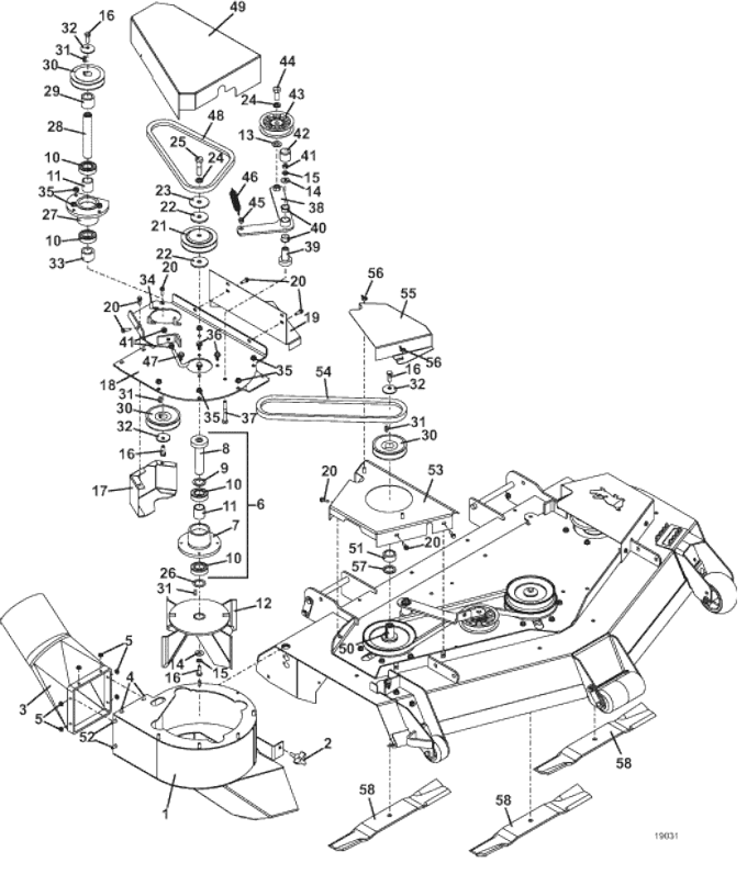 52 Inch Vacuum and Drive Assembly for 300V Series MidMount Tractors