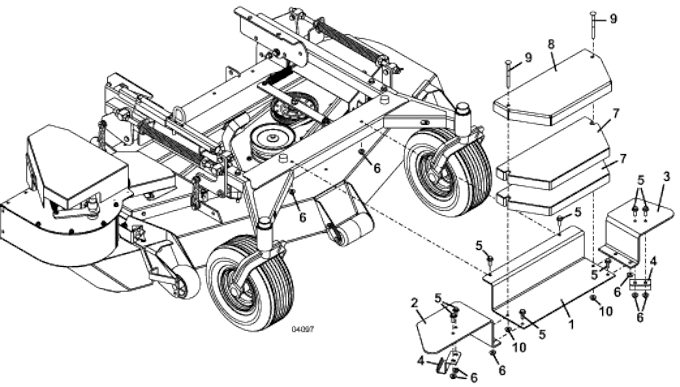 Model 12F Weight Kit for M1 Series MidMount Tractors 61 Inch Decks