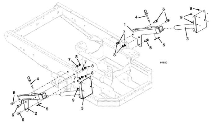 Model 8F and 12F Mount Kit for M1 200 / 300 / 400 Series MidMount Tractors