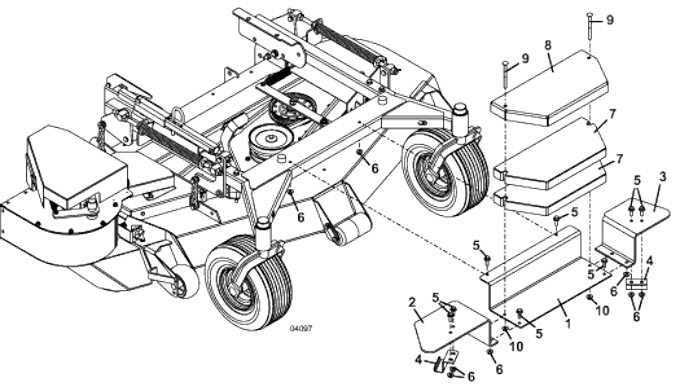 Model 12HT Weight Kit for M1 Series MidMount Tractors 61 Inch Decks