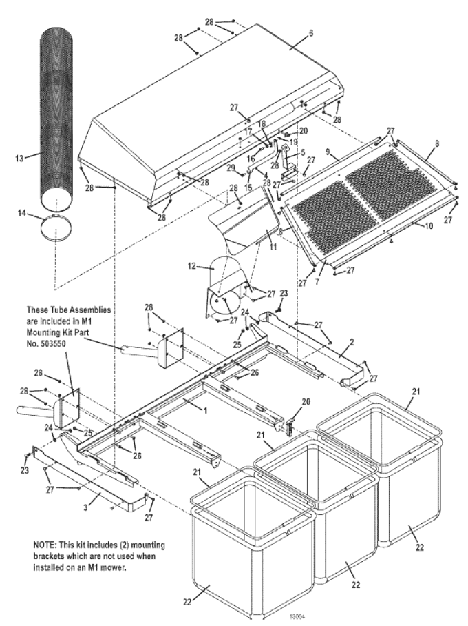 Model 12HT Catcher Part Number 504193 for M1 Series MidMount Tractors