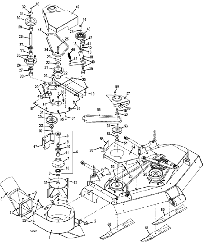 48 Inch Vacuum and Drive Assembly for M1 Series MidMount Tractors