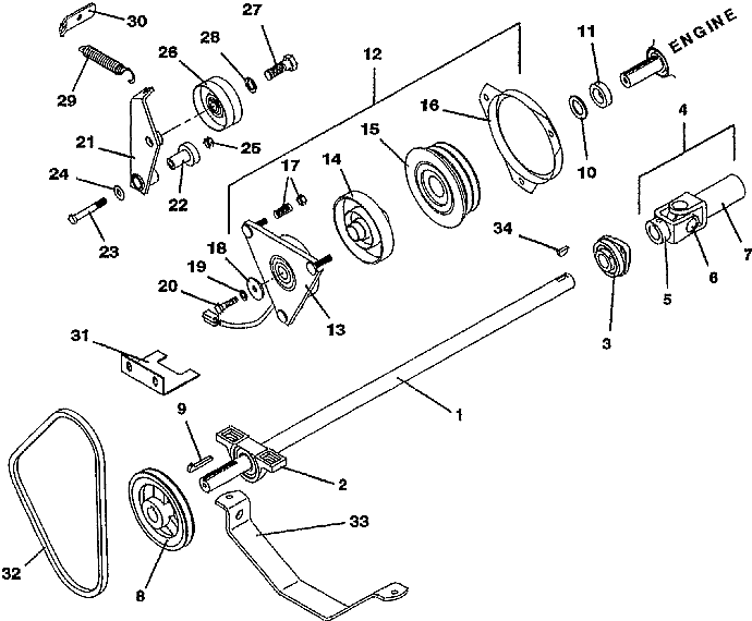 PTO Shaft and Clutch Assembly