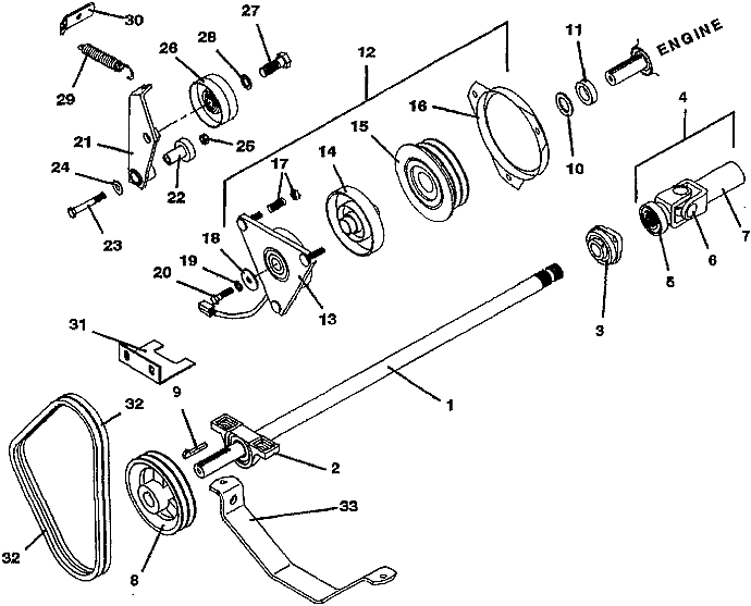 PTO Shaft and Clutch Assembly