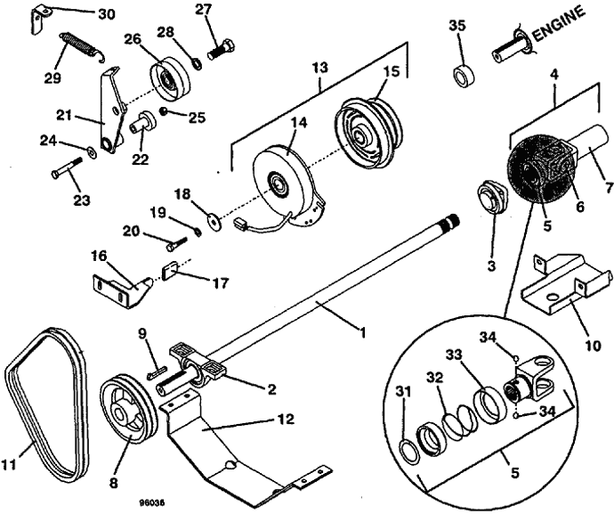 PTO Shaft and Clutch Assembly