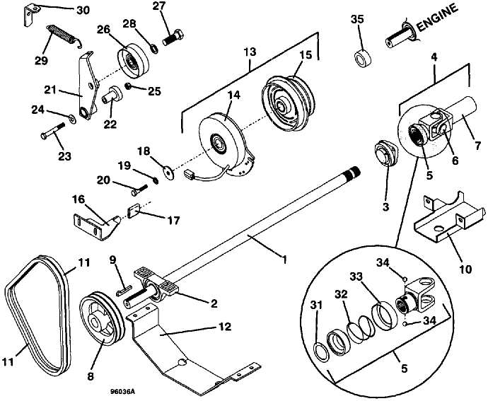 PTO Shaft and Clutch Assembly