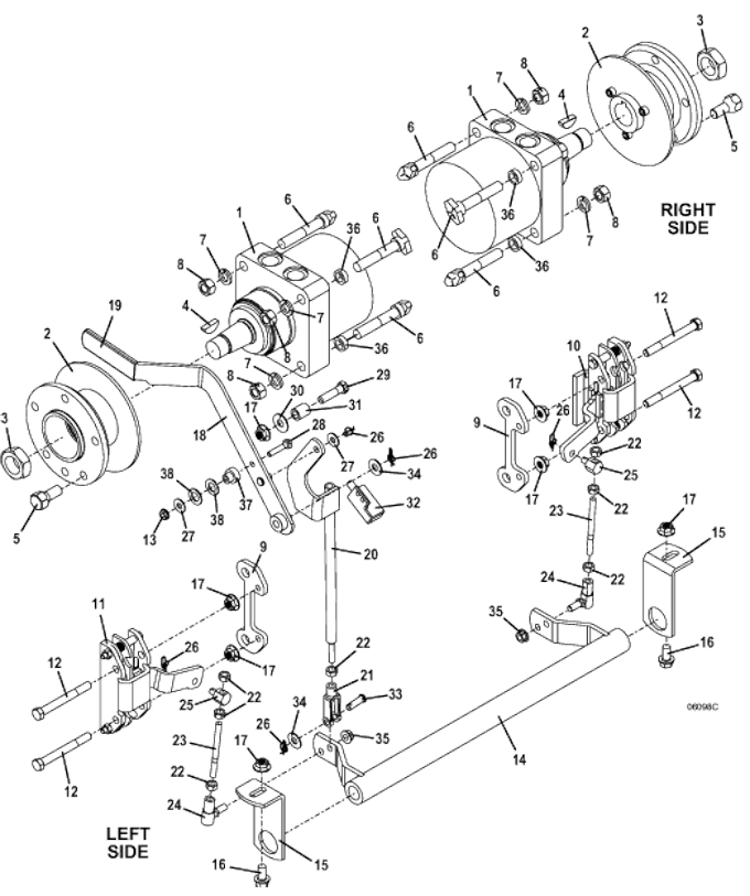 Wheel Motor and Brake Assembly Diagram
