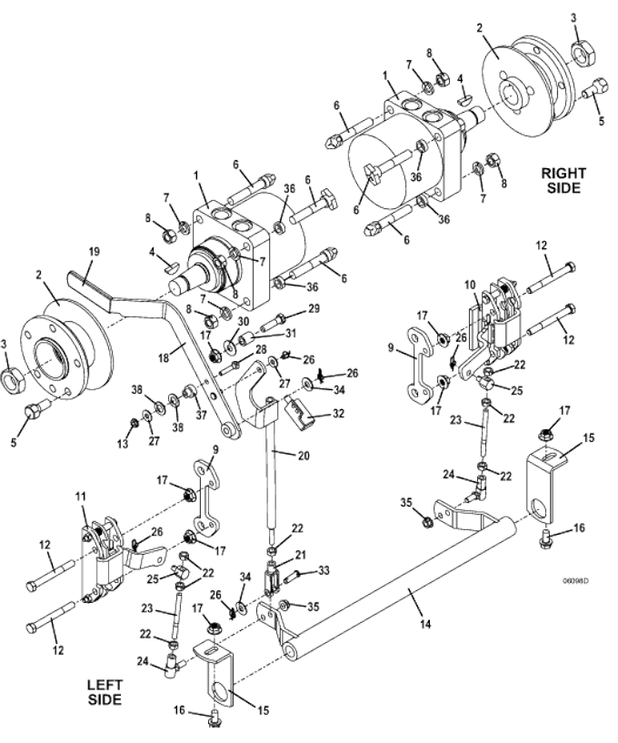 Wheel Motor and Brake Assembly Diagram