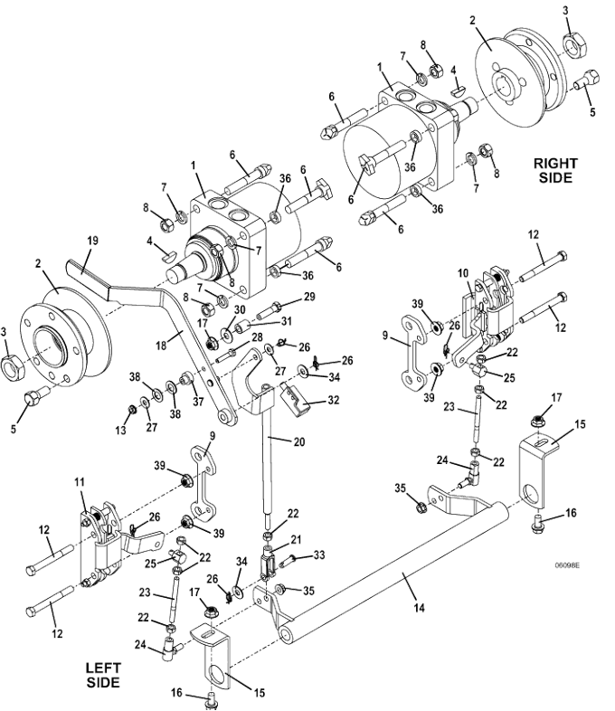 Wheel Motor and Brake Assembly Diagram