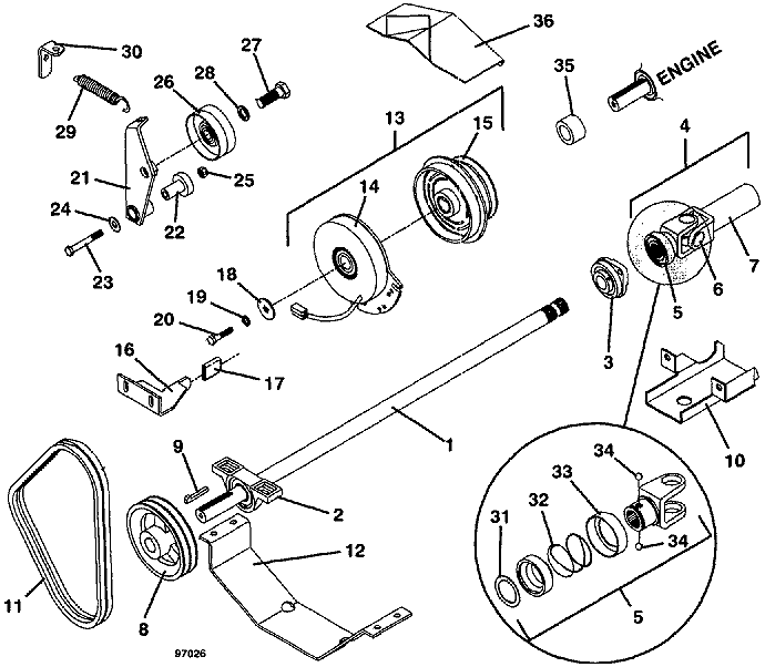 PTO Shaft and Clutch Assembly