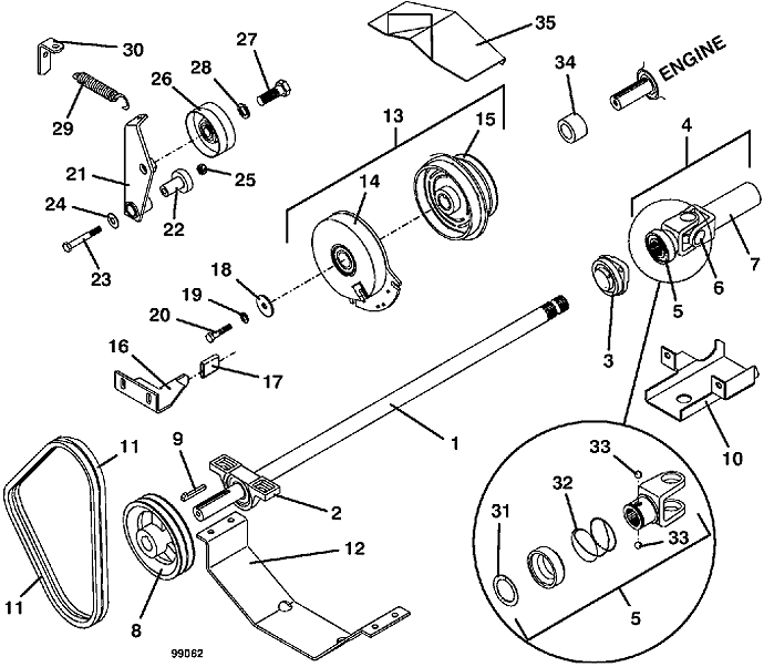 PTO Shaft and Clutch Assembly