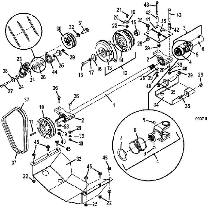 pto shaft and clutch assembly