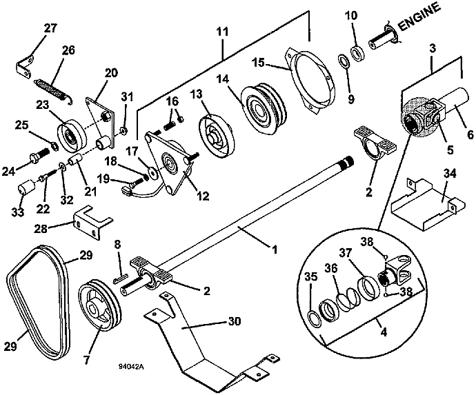 PTO Shaft and Clutch Assembly