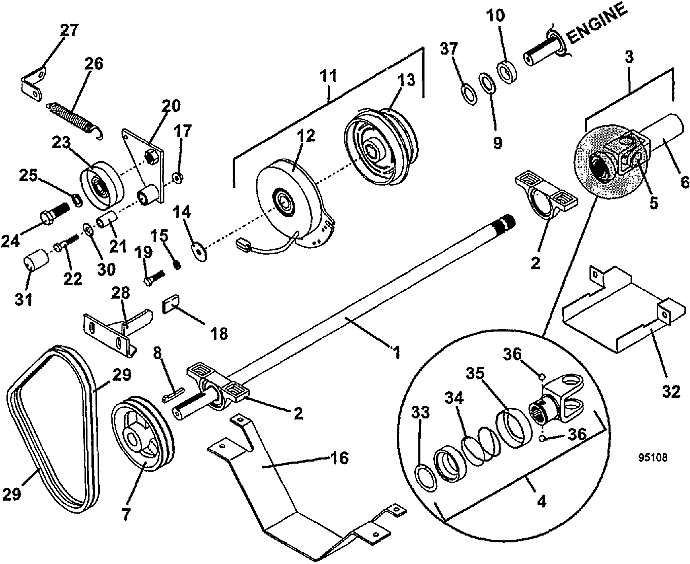 PTO Shaft and Clutch Assembly