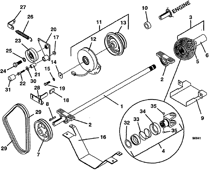 PTO Shaft and Clutch Assembly