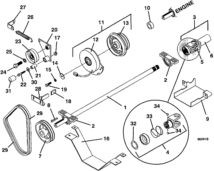 PTO Shaft and Clutch Assembly