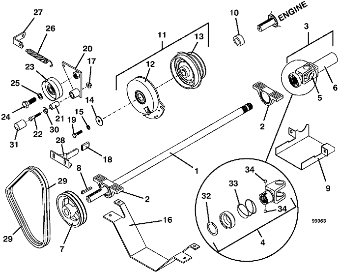 PTO Shaft and Clutch Assembly