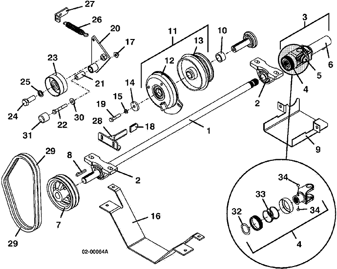 PTO Shaft and Clutch Assembly