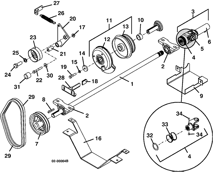 PTO Shaft and Clutch Assembly