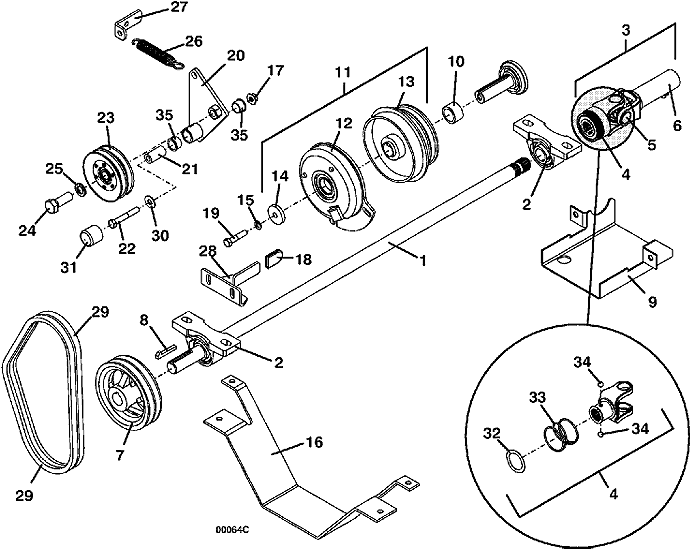 PTO Shaft and Clutch Assembly