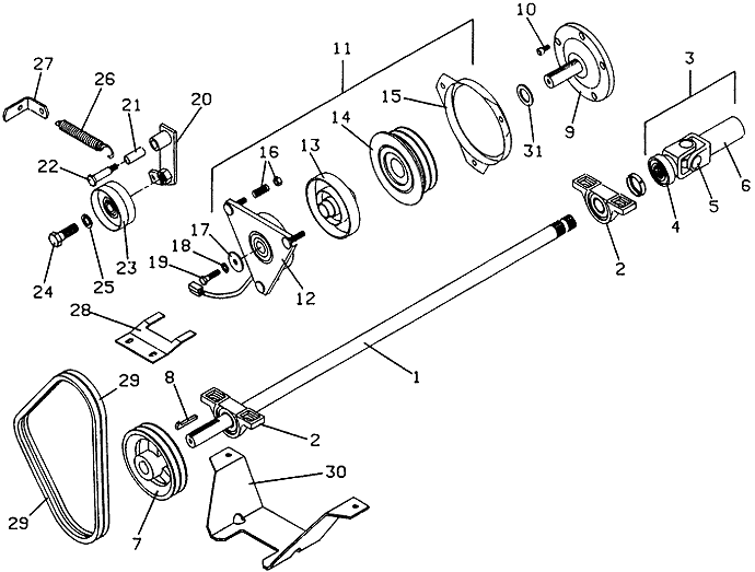 PTO Shaft and Clutch Assembly