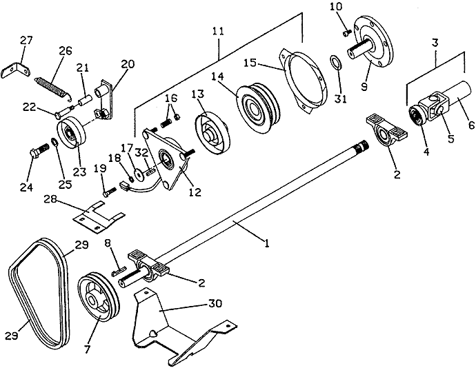 PTO Shaft and Clutch Assembly