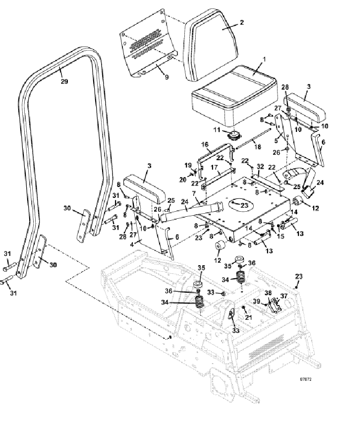 Seat and ROPS Assembly