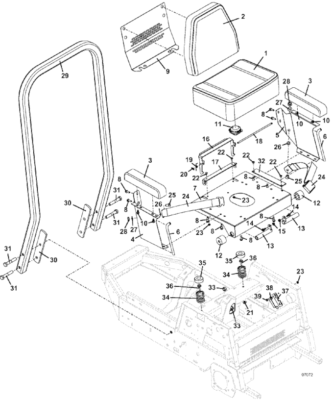 Seat and ROPS Assembly