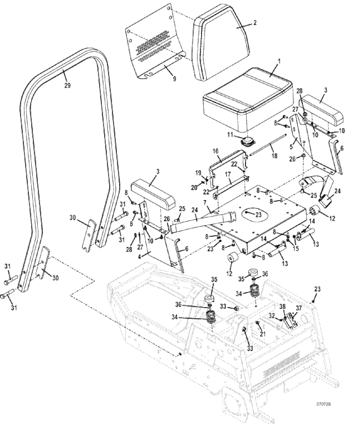 Seat and ROPS Assembly