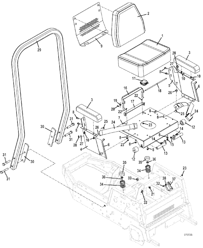 Seat and ROPS Assembly