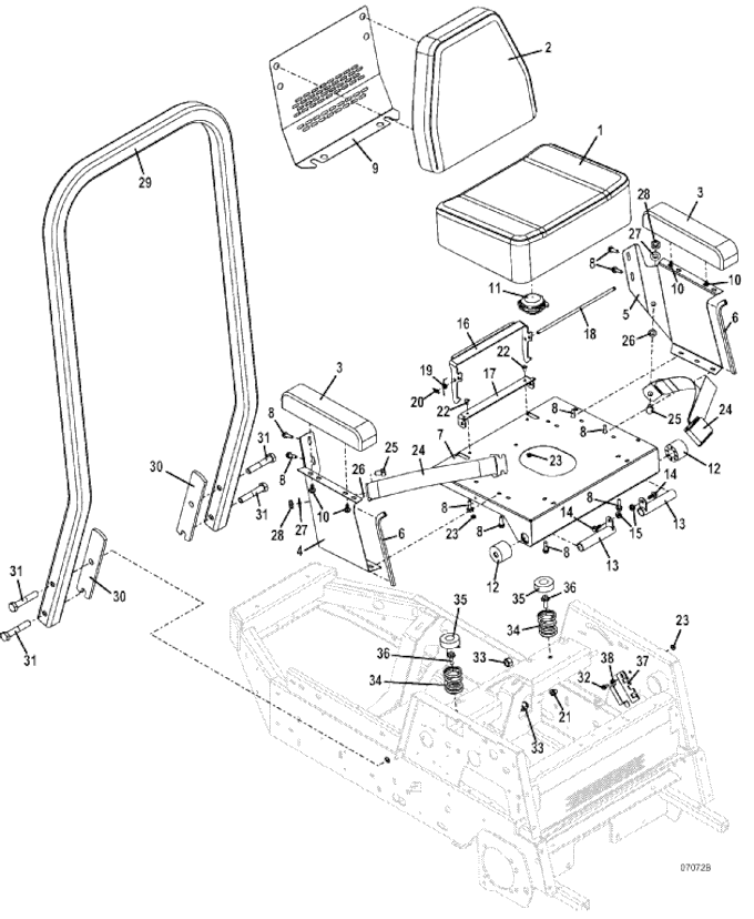 Seat and ROPS Assembly