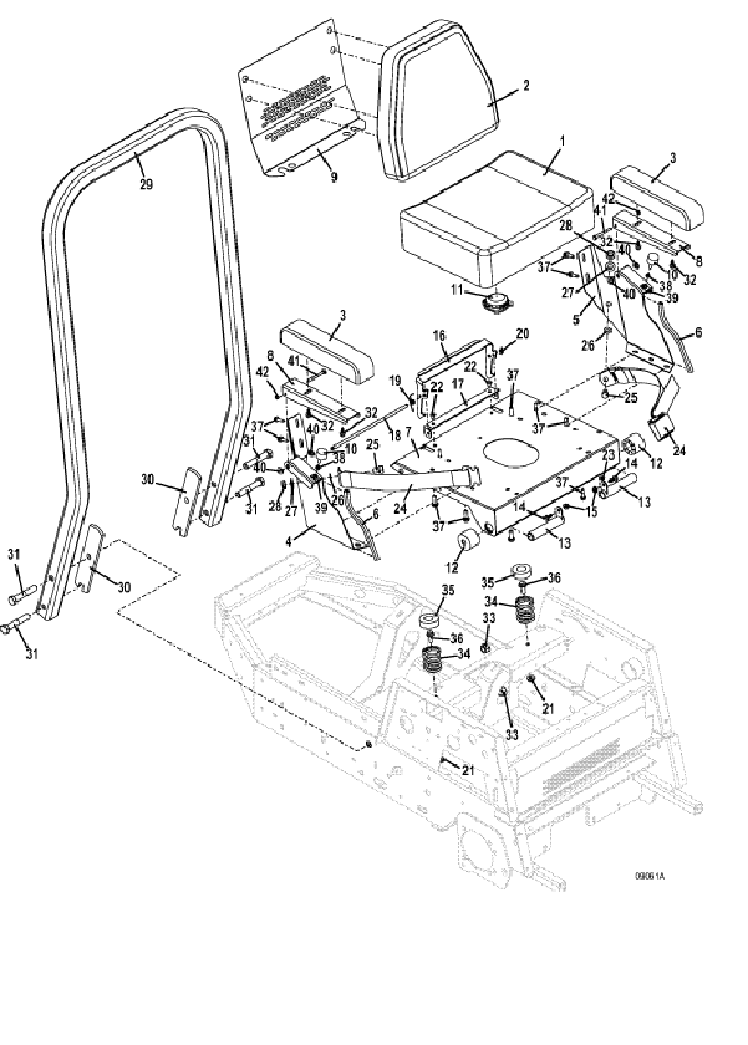 Seat and ROPS Assembly