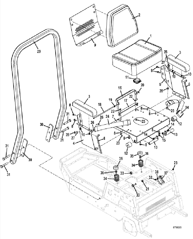 Seat and ROPS Assembly