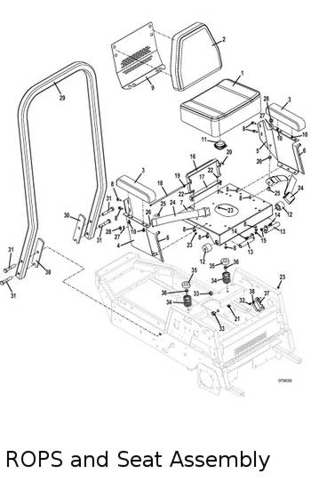 Seat and ROPS Assembly