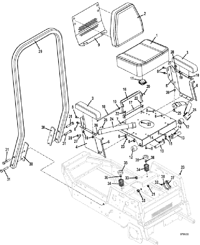 ROPS and Seat Assembly