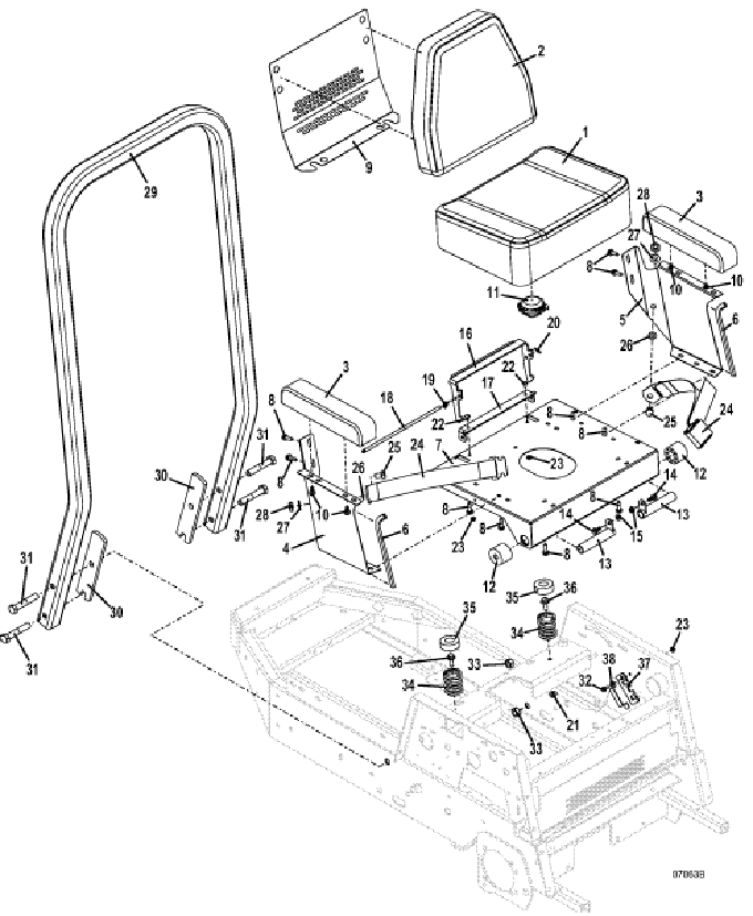 ROPS and Seat Assembly