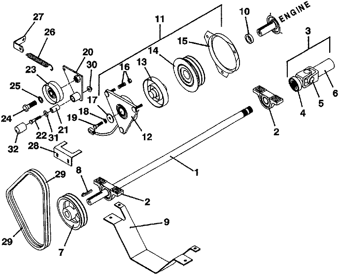 PTO Shaft and Clutch Assembly