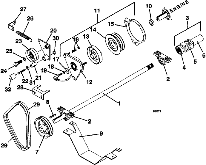 PTO Shaft and Clutch Assembly