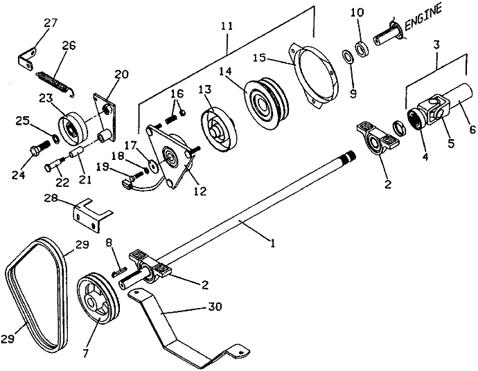 PTO Shaft and Clutch Assembly