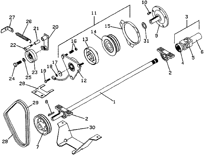 PTO Shaft and Clutch Assembly