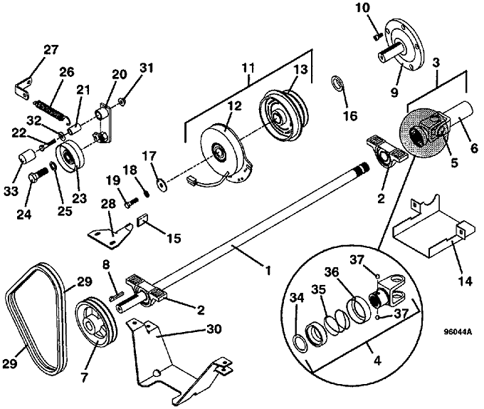 PTO Shaft and Clutch Assembly