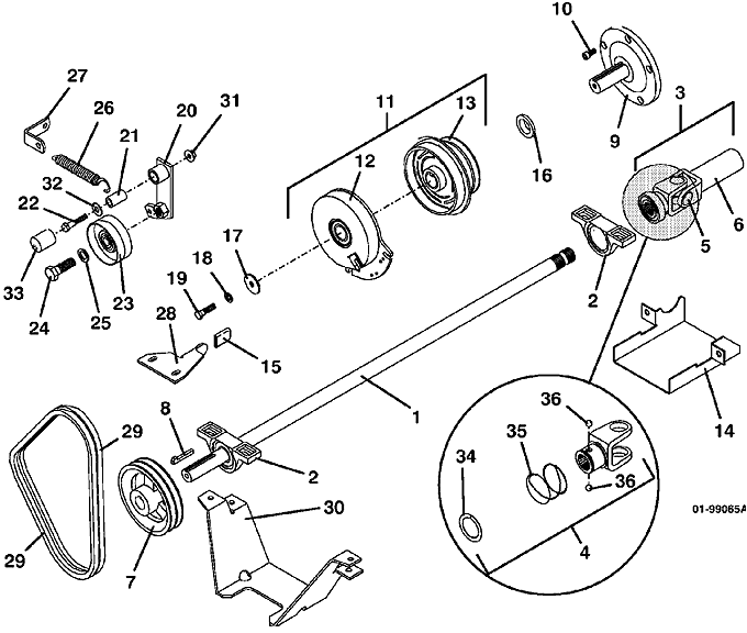 PTO Shaft and Clutch Assembly