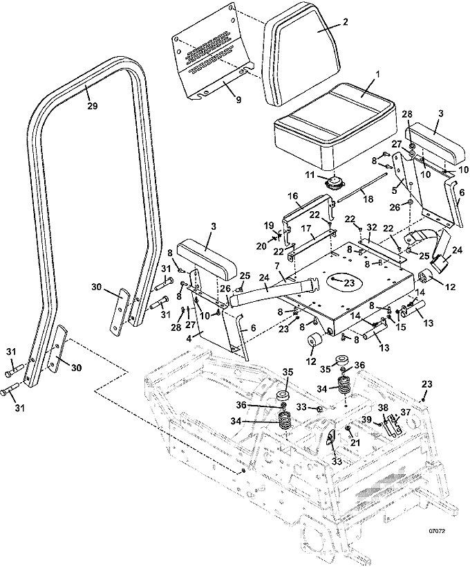 Seat and ROPS Assembly