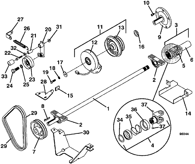 PTO Shaft and Clutch Assembly